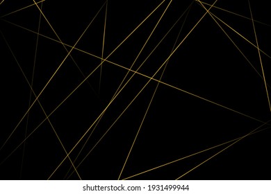 Resumen negro con líneas doradas, triángulos de fondo diseño moderno. Ilustración del vector EPS 10.