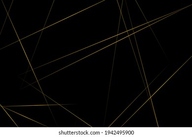 Resumen negro con líneas doradas, triángulos de fondo diseño moderno. Ilustración del vector EPS 10.
