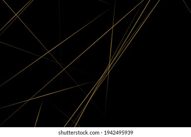 Resumen negro con líneas doradas, triángulos de fondo diseño moderno. Ilustración del vector EPS 10.