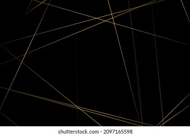 Resumen negro con líneas doradas, triángulos de fondo diseño moderno. Ilustración del vector EPS 10.