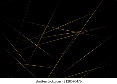 Abstraktes Schwarz mit goldenen Linien, dreieckiger Hintergrund, modernes Design. Vektorgrafik EPS10.