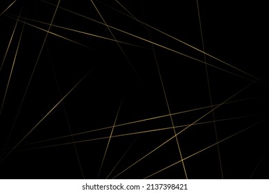 Abstraktes Schwarz mit goldenen Linien, dreieckiger Hintergrund, modernes Design. Vektorgrafik EPS10.