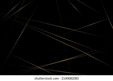 Abstraktes Schwarz mit goldenen Linien, dreieckiger Hintergrund, modernes Design. Vektorgrafik EPS10.