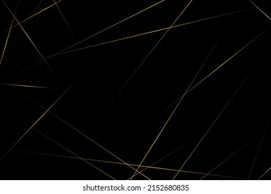 Resumen negro con líneas doradas, triángulos de fondo diseño moderno. Ilustración del vector EPS 10.