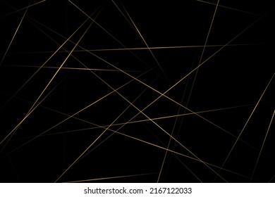 Abstraktes Schwarz mit goldenen Linien, dreieckiger Hintergrund, modernes Design. Vektorgrafik EPS10.