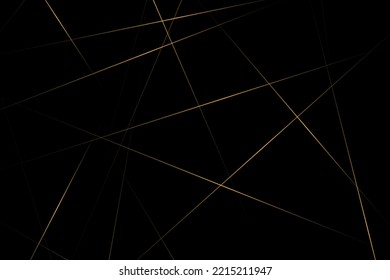 Resumen negro con líneas doradas, triángulos de fondo diseño moderno. Ilustración del vector EPS 10.