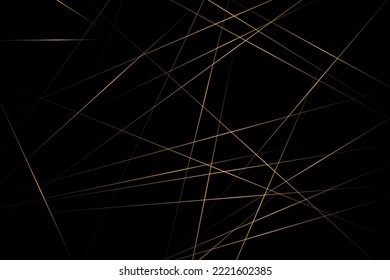 Resumen negro con líneas doradas, triángulos de fondo diseño moderno. Ilustración del vector EPS 10.