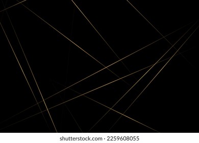 Resumen negro con líneas doradas, triángulos de fondo diseño moderno. Ilustración del vector EPS 10.
