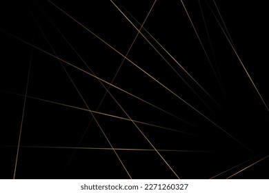 Resumen negro con líneas doradas, triángulos de fondo diseño moderno. Ilustración del vector EPS 10.