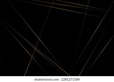 Resumen negro con líneas doradas, triángulos de fondo diseño moderno. Ilustración del vector EPS 10.