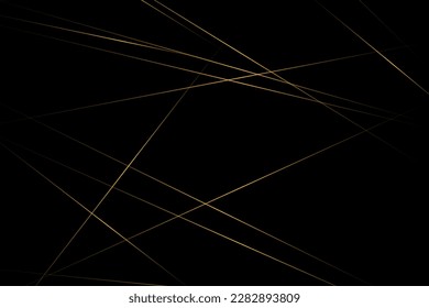 Abstraktes Schwarz mit goldenen Linien, dreieckiger Hintergrund, modernes Design. Vektorgrafik EPS10.