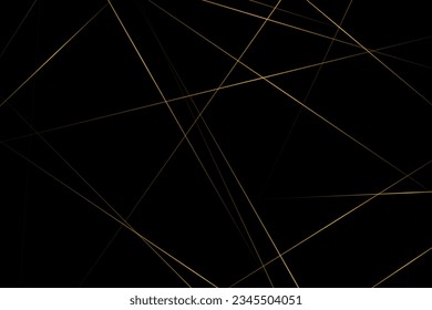 Abstract black with gold lines, triangles background modern design. Vector illustration EPS 10.