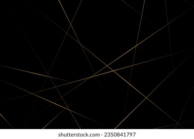 Abstract black with gold lines, triangles background modern design. Vector illustration EPS 10.