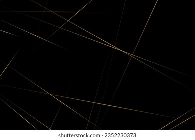 Abstraktes Schwarz mit goldenen Linien, dreieckiger Hintergrund, modernes Design. Vektorgrafik EPS10.