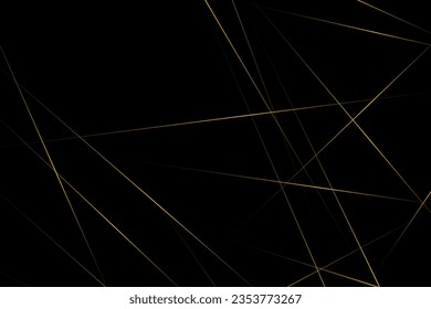 Abstract black with gold lines, triangles background modern design. Vector illustration EPS 10.