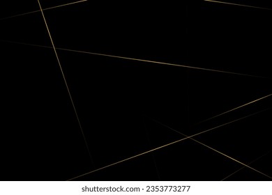 Abstract black with gold lines, triangles background modern design. Vector illustration EPS 10.