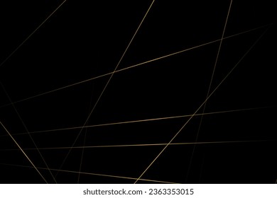 Resumen negro con líneas doradas, triángulos de fondo diseño moderno. Ilustración del vector EPS 10.