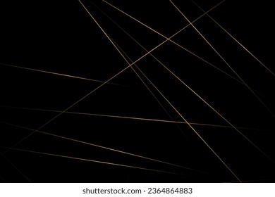 Resumen negro con líneas doradas, triángulos de fondo diseño moderno. Ilustración del vector EPS 10.
