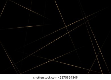 Abstraktes Schwarz mit goldenen Linien, dreieckiger Hintergrund, modernes Design. Vektorgrafik EPS10.