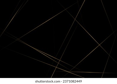 Resumen negro con líneas doradas, triángulos de fondo diseño moderno. Ilustración del vector EPS 10.