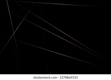 Resumen negro con líneas doradas, triángulos de fondo diseño moderno. Ilustración del vector EPS 10.