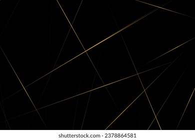 Resumen negro con líneas doradas, triángulos de fondo diseño moderno. Ilustración del vector EPS 10.