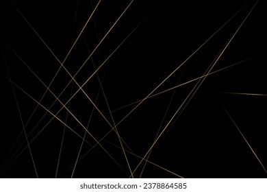 Abstraktes Schwarz mit goldenen Linien, dreieckiger Hintergrund, modernes Design. Vektorgrafik EPS10.