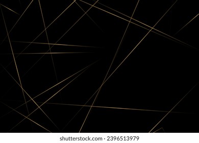 Resumen negro con líneas doradas, triángulos de fondo diseño moderno. Ilustración del vector EPS 10.