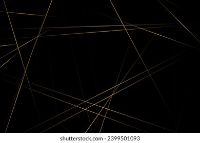 Abstraktes Schwarz mit goldenen Linien, dreieckiger Hintergrund, modernes Design. Vektorgrafik EPS10.