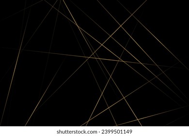 Resumen negro con líneas doradas, triángulos de fondo diseño moderno. Ilustración del vector EPS 10.