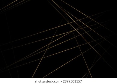 Abstraktes Schwarz mit goldenen Linien, dreieckiger Hintergrund, modernes Design. Vektorgrafik EPS10.