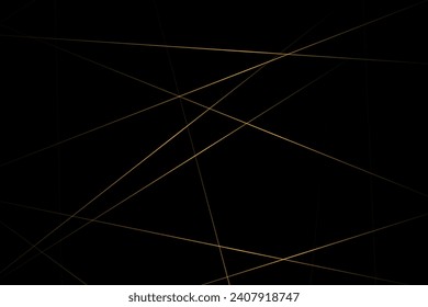 Abstraktes Schwarz mit goldenen Linien, dreieckiger Hintergrund, modernes Design. Vektorgrafik EPS10.