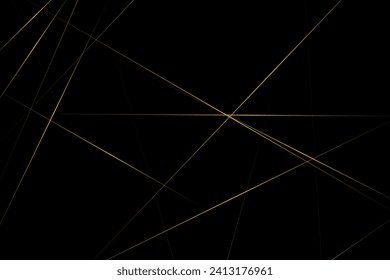 Resumen negro con líneas doradas, triángulos de fondo diseño moderno. Ilustración del vector EPS 10.