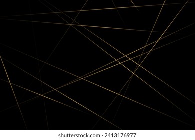Resumen negro con líneas doradas, triángulos de fondo diseño moderno. Ilustración del vector EPS 10.