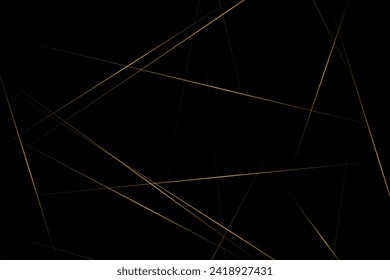 Resumen negro con líneas doradas, triángulos de fondo diseño moderno. Ilustración del vector EPS 10.