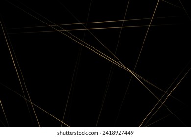 Abstraktes Schwarz mit goldenen Linien, dreieckiger Hintergrund, modernes Design. Vektorgrafik EPS10.