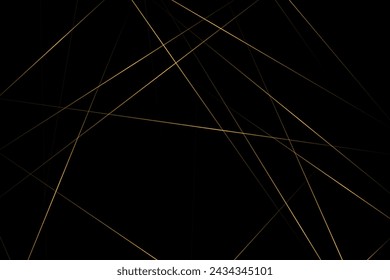 Negro abstracto con líneas doradas, triángulos de fondo diseño moderno. Ilustración vectorial EPS 10.