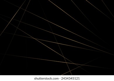 Abstraktes Schwarz mit goldenen Linien, Dreiecke Hintergrund Modernes Design. Vektorabbildung EPS 10.