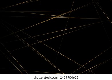 Negro abstracto con líneas doradas, triángulos de fondo diseño moderno. Ilustración vectorial EPS 10.