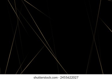 Abstraktes Schwarz mit Goldlinien, Dreiecke Hintergrund Modernes Design. Vektorillustration EPS 10.