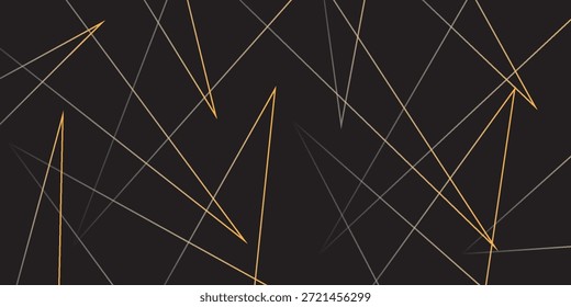 Abstractas negro con líneas de oro, triángulos de fondo de diseño moderno. Ilustración vectorial 10.