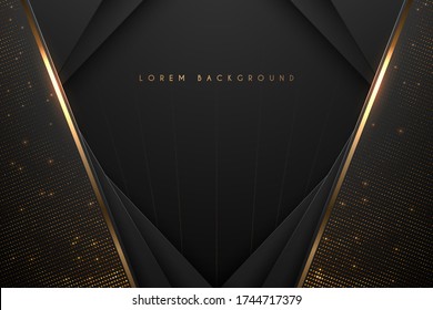 Abstract black and gold luxury background - Shutterstock ID 1744717379