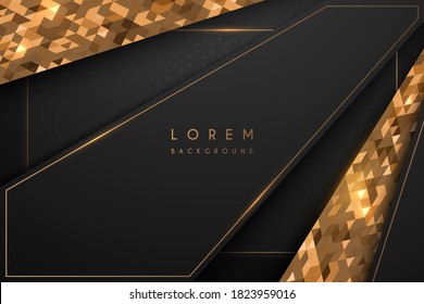 Abstract black and gold luxury background