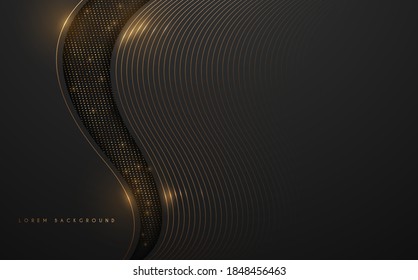Abstract black   gold luxury background
