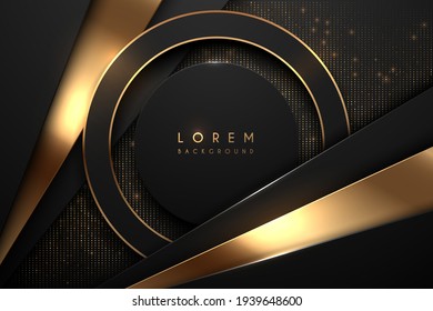 Abstract black and gold luxury background