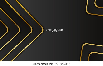 Abstract black and gold luxury background geometric elements. Vector Eps10 Background
