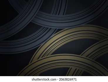 Abstract black and gold luxury background. Modern dark banner template vector with geometric shape patterns. Futuristic digital graphic design