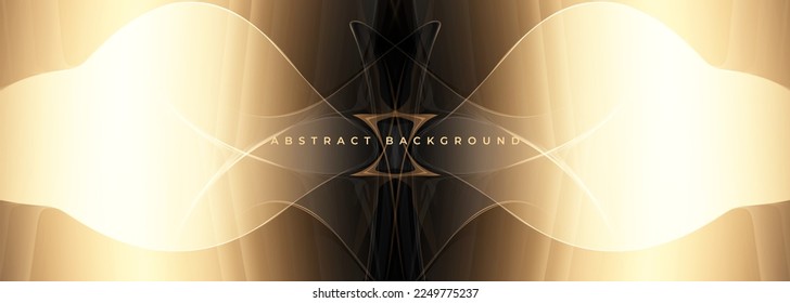 Abstract black and gold luxury background with golden shapes and lines. Luxuriant elegant abstract background. Vector illustration