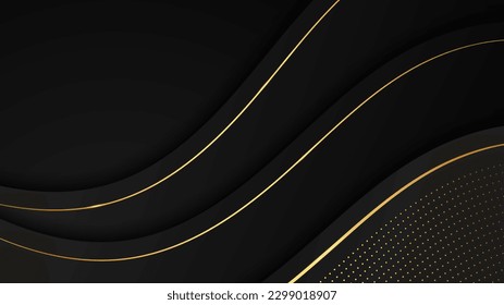 Abstract black and gold luxury background