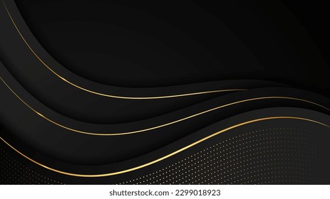 Abstract black and gold luxury background
